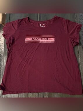 2X Xersion “Fearless” Quick-Dry Maroon/Wine tshirt